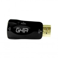 Adaptador Ghia HDMI Macho - VGA Hembra, Negro