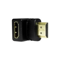 Adaptador Ghia HDMI Macho - HDMI Hembra, Ángulo Derecho, Negro