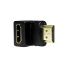 Adaptador Ghia HDMI Macho - HDMI Hembra, Ángulo Derecho, Negro