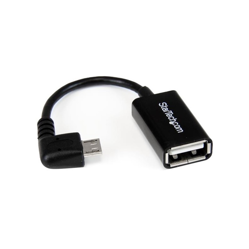 Cable Adaptador Micro USB B Macho - USB A Hembra OTG Acodado a la Derecha, 12cm Startech.com
