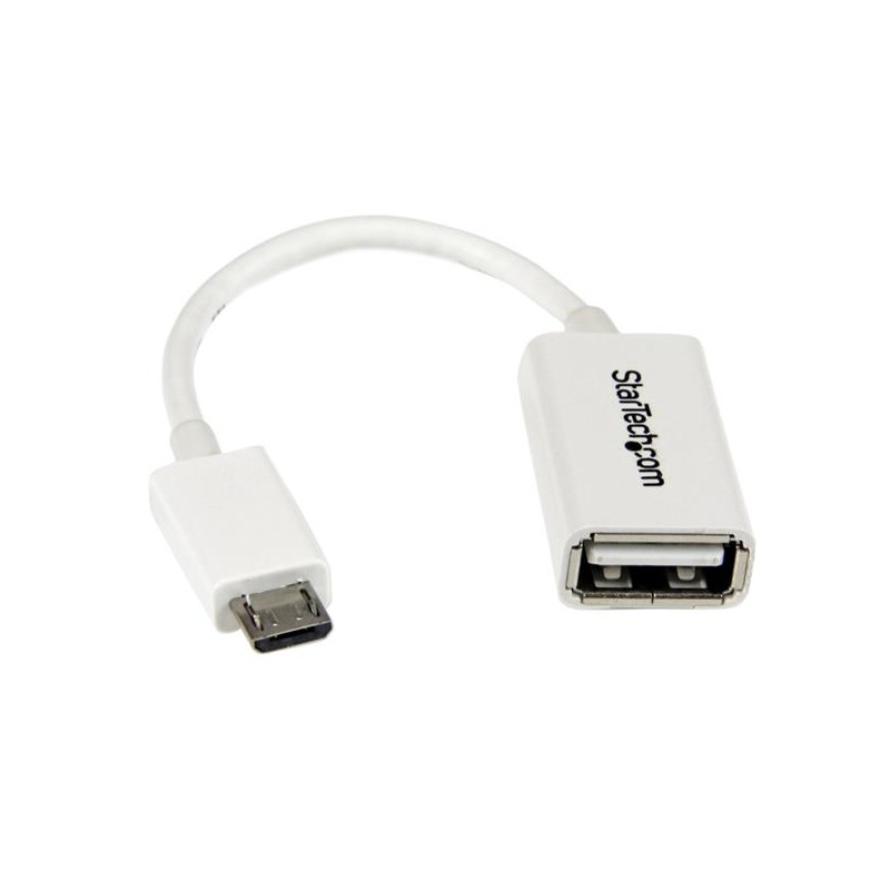 Cable Adaptador Micro USB Macho - USB OTG Hembra, 12cm, Blanco StarTech.com