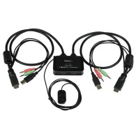 Switch KVM de 2 Puertos HDMI USB Audio con Cables Integrados StarTech.com