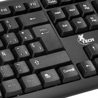 Teclado Xtech XTK-092S, Alámbrico, USB, Negro (Español)