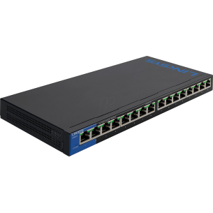 Switch Gigabit Ethernet Lgs116P, 16 Puertos 10/100/1000 Mbps, 8000 Entradas - No Administrable LINKSYS