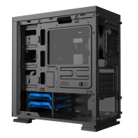 Gabinete Game Factor CSG550 con Ventana, Mini-Tower, Micro ATX/Mini-ITX, USB 3.0, sin Fuente, Negro