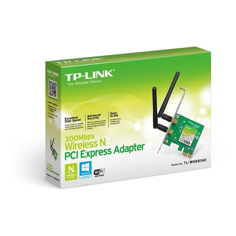 Tarjeta de Red TL-WN881ND, 300 Mbit/s, PCI Express, 2 Antenas TP-Link