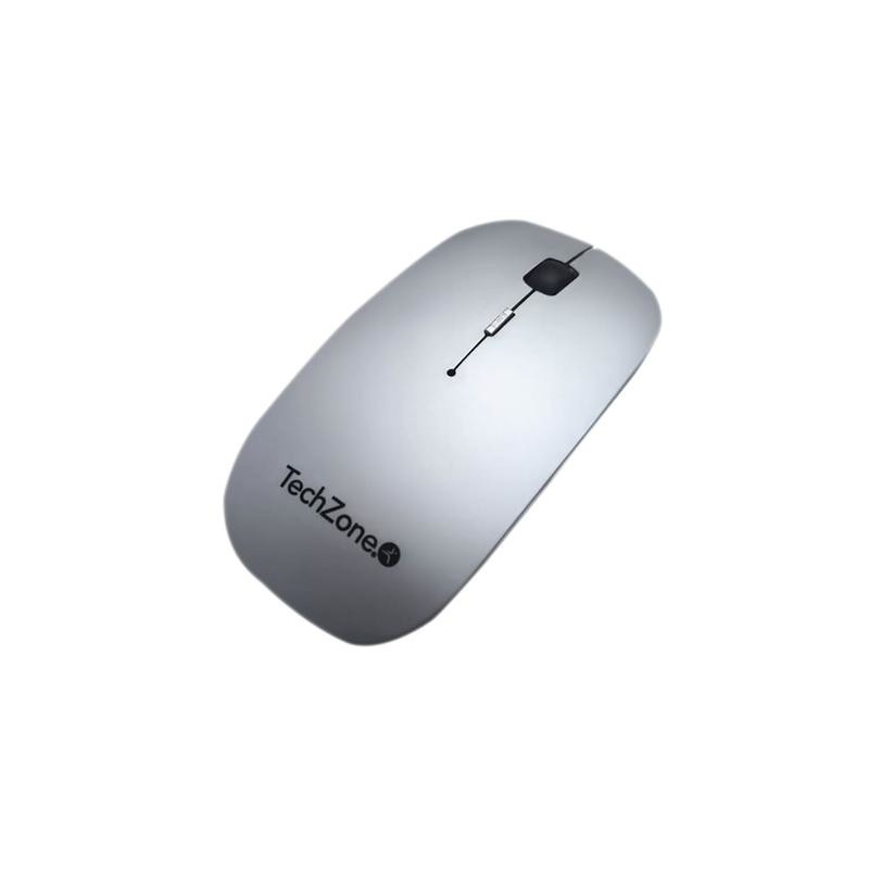 Mouse Techzone Láser Tz18Mouinamp-Pl, Inalámbrico, Usb, 1600Dpi, Plata- Incluye Mousepad Techzone TECHZONE