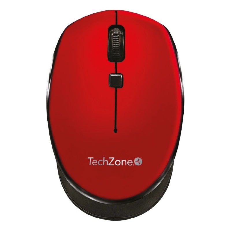 Mouse Ergonómico Techzone Óptico Tz19Mou01-Ina, Inalámbrico, Usb, 1600Dpi, Rojo Techzone TECHZONE