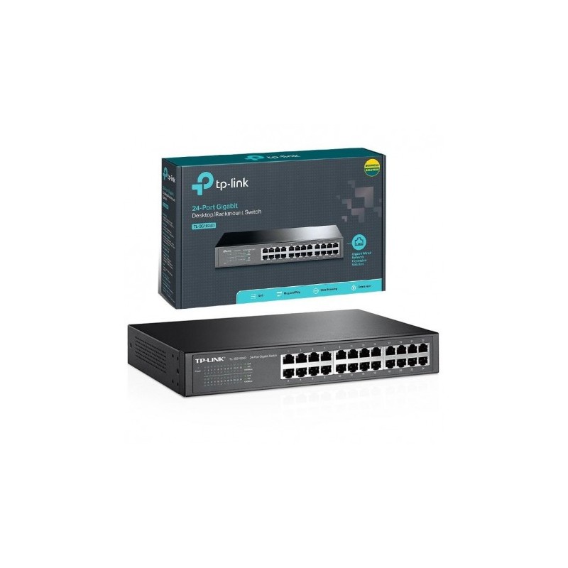 Switch TP-Link Gigabit Ethernet TL-SG1024D, 24 Puertos 10/100/1000Mbps, 48 Gbit/s, 8000 Entradas – No Administrable