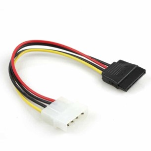 Cable de Poder Molex Xtech (4-pin) Macho - SATA Hembra, 15cm