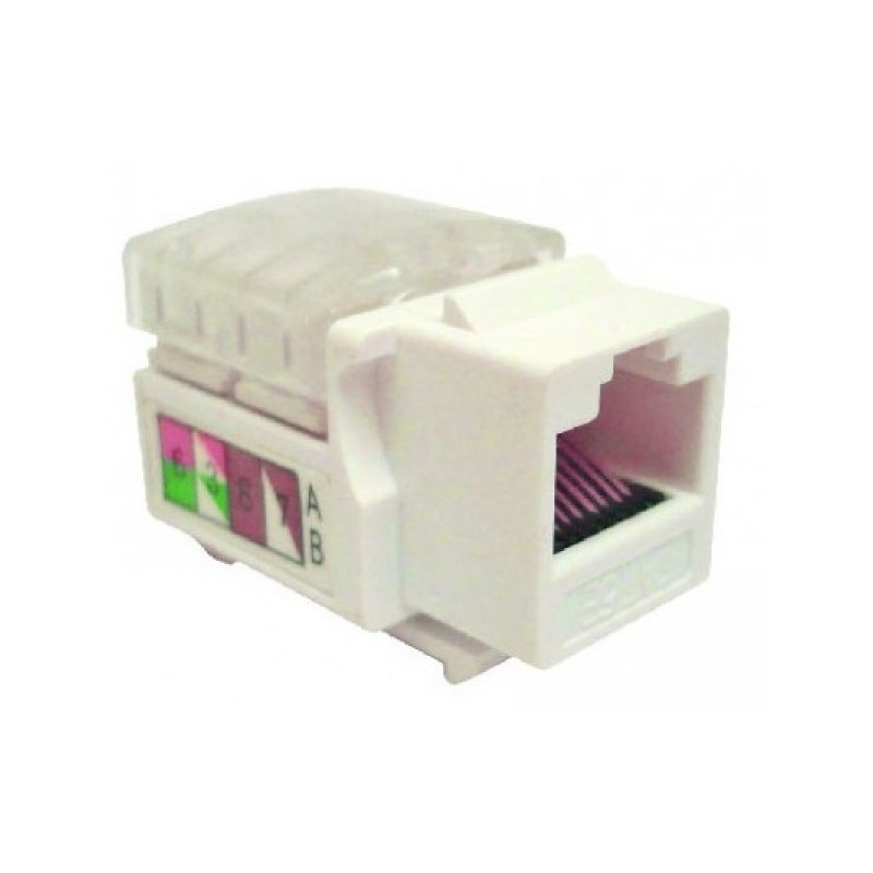 Jack de Red Cat6 UTP BRobotix, RJ-45, Blanco