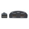 Switch HDMI 1.3 de 2 Puertos, 2x HDMI Hembra - 1x HDMI Macho, Negro Manhattan