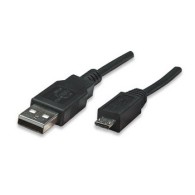 Cable USB de Alta Velocidad, USB 2.0 A Macho - Micro USB 2.0 B Macho, 1 Metro, Negro Manhattan