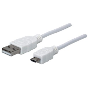 Cable para Dispositivos USB de Alta Velocidad, 1.8 Metros, Blanco Manhattan