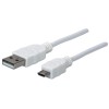Cable para Dispositivos USB de Alta Velocidad, USB 2.0 A Macho - Micro USB 2.0 B Macho, 1.8 Metros, Blanco Manhattan