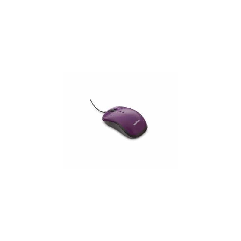 Mouse Verbatim Silent Corded, Alámbrico, USB, Violeta