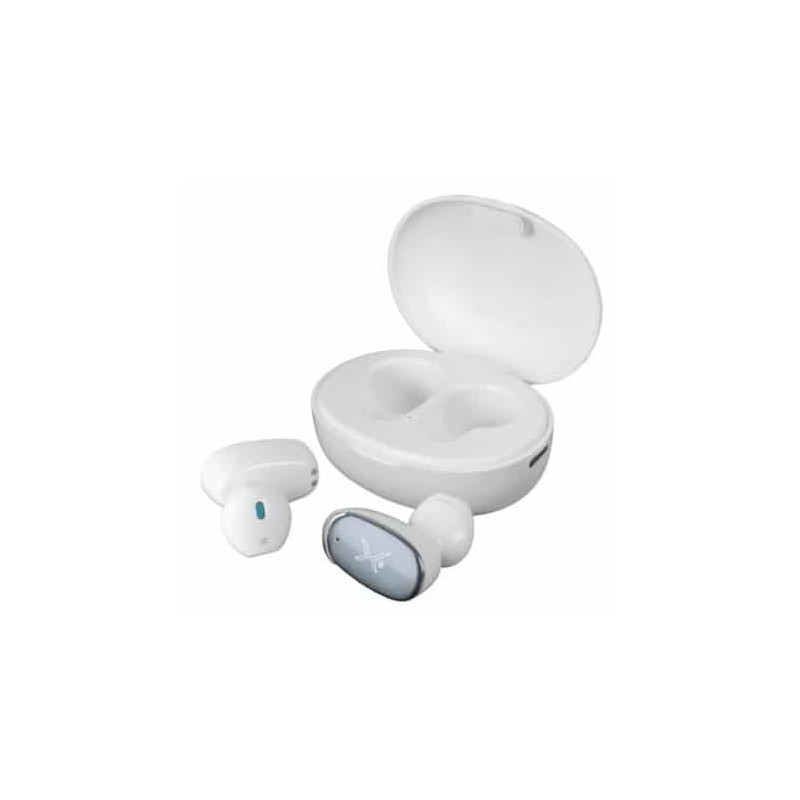 Auriculares Perfect Choice PC-116844 TWS Shell, Inalámbrico, Bluetooth, Micrófono, Color Blanco