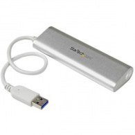 Hub Portátil USB A 3.0 de 4 Puertos con Cable Incorporado, Plata/Blanco StarTech.com
