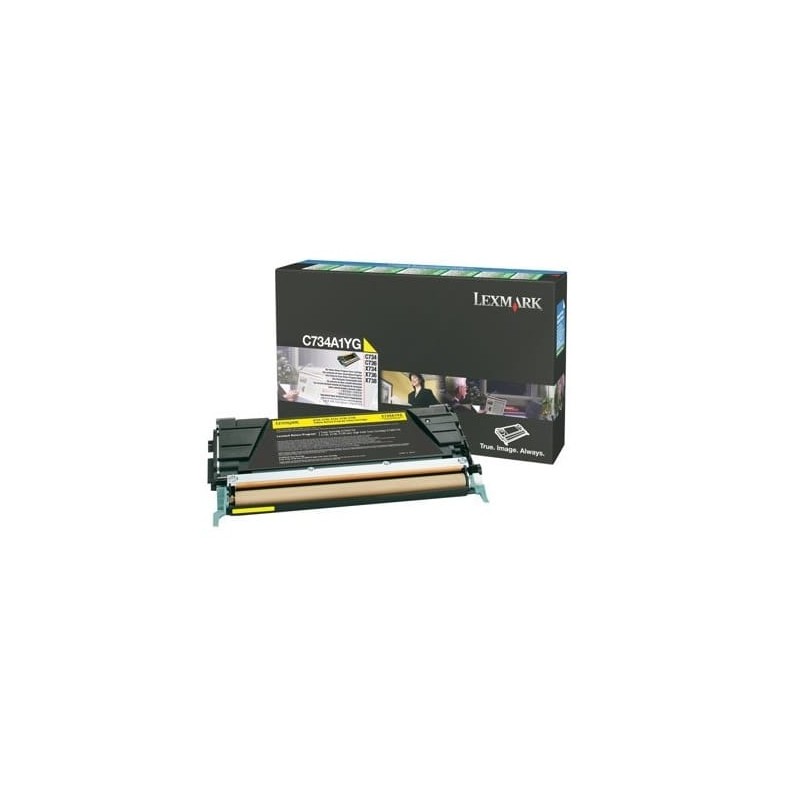 Tóner Lexmark C734A1YG , Amarillo, 6000 Páginas