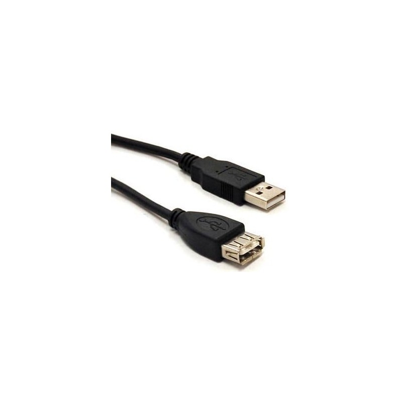 BRobotix Cable USB 2.0 A Macho - USB 2.0 A Hembra - 1.8 Metros - Negro