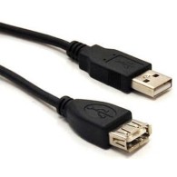 BRobotix Cable USB 2.0 A Macho - USB 2.0 A Hembra - 1.8 Metros - Negro