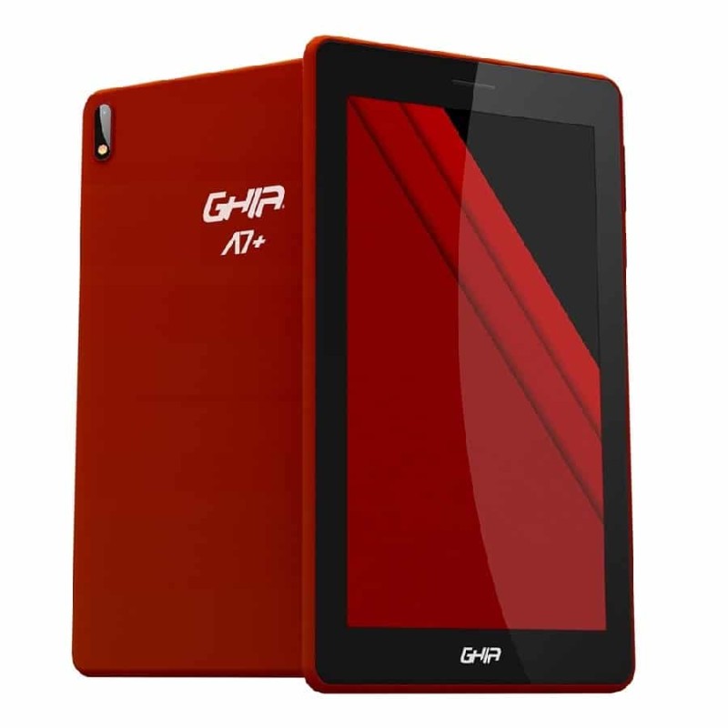 Tablet A7 Plus Gta7Plusr 7", Quad-Core, 2Gb 16Gb, Cámaras 2Mp/5Mp, Android 10, Rojo Ghia GHIA