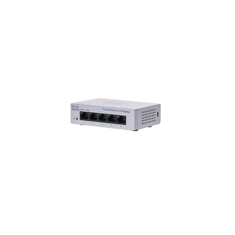 Switch Cisco Gigabit Ethernet Business 110, 5 Puertos 10/100/1000Mbps, 10 Gbit/S, 2000 Entradas - No Administrable CISCO