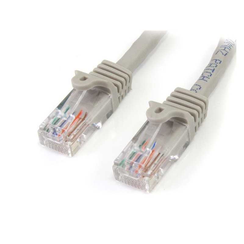 CABLE 5M DE RED ETHERNET CAT5E RJ45 SIN TRABA SNAGLESS GRIS .