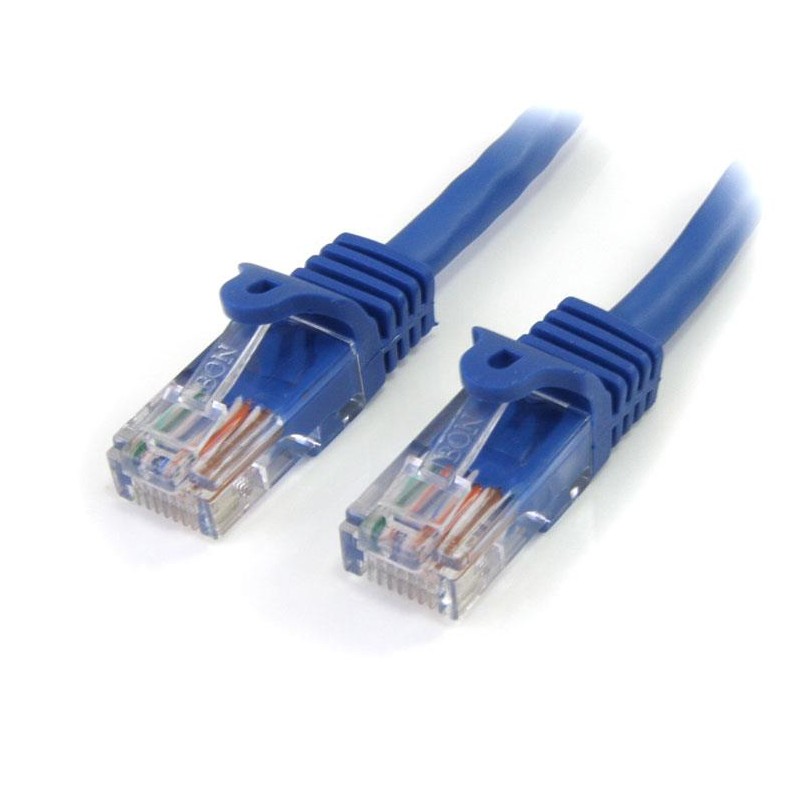 CABLE 5M DE RED ETHERNET CAT5E RJ45 SIN TRABA SNAGLESS AZUL .