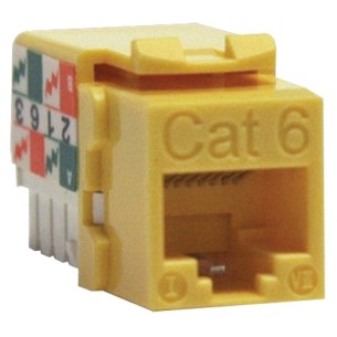 CONECTOR KEYSTONE JACK 110 PUNCHDOWN CAT6/CAT5E, AMARILLO .