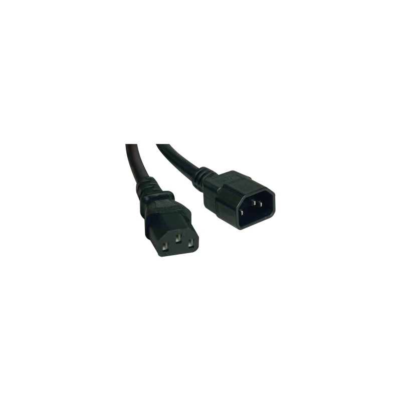 Tripp Lite Cable de Poder para PC C14 Coupler Macho - C13 Hembra Coupler, 1.22 Metros, Negro