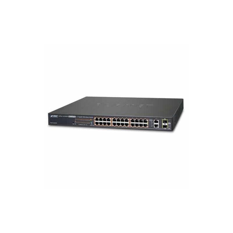 Switch Gigabit Ethernet Fgsw-2624HPs4, 26 Puertos 10/100/1000Mbps + 2 Puertos Sfp, 8 Gbit/S, 4000 Entradas - Administrabl Planet GENERICO