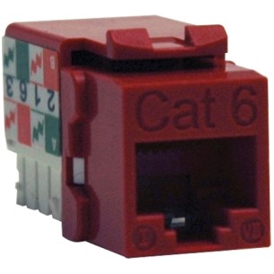 CONECTOR KEYSTONE JACK 110 PUNCHDOWN CAT6/CAT5E, ROJO .