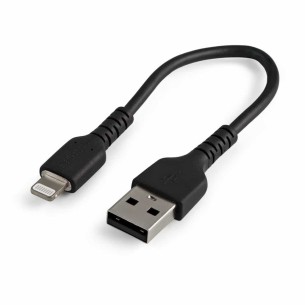 Cable de Carga Startech.com RUSBLTMM15CMB Certificado MFi Lightning Macho - USB A 2.0 Macho, 15cm, Negro, para iPod/iPhone/iPad