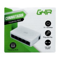 ﻿Switch Ghia GNW-S1 Fast Ethernet, 5 Puertos 10/100Mbps - No Administrable