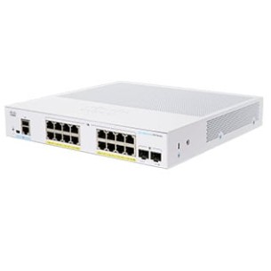 Switch Cisco Gigabit Ethernet Business 350, 16 Puertos Poe+ 10/100/1000Mbps + 2 Puertos Sfp, 36Gbit/S, 16.000 Entradas - Adminis