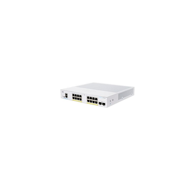 Switch Cisco Gigabit Ethernet Business 350, 16 Puertos Poe+ 10/100/1000Mbps + 2 Puertos Sfp, 36Gbit/S, 16.000 Entradas - Adminis CISCO