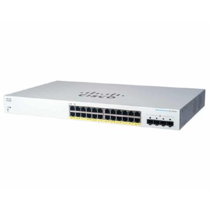 Switch Cisco Gigabit Ethernet Cbs220, 24 Puertos Poe 10/100/1000 + 4 Puertos Sfp, 56Gbit/S, 8.000 Entradas - Administrable
