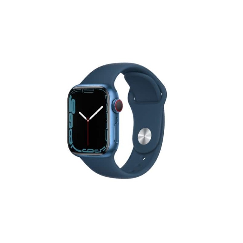 Smart Watch Mkhc3Lz/A Series 7 Gps, Caja De Aluminio Color Azul Metalico De 41Mm, Correa Deportiva Azul Apple APPLE