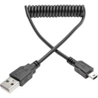 CABLE USB 2.0 A/MINI-B DE ALTA VELOCIDAD ESPIRAL M/M 1.83M