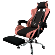 Silla Gamer XZEAL XZSXZ52P Rosa Con Reposapiés, Soporta hasta 150kg