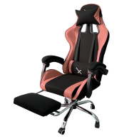 Silla Gamer XZEAL XZSXZ52P Rosa Con Reposapiés, Soporta hasta 150kg