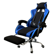 Silla Gamer XZEAL XZSXZ52A Azul Con Reposapiés, Soporta hasta 150kg