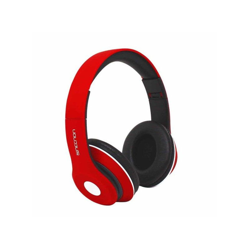 Audífonos Necnon NBH-01R Rojo, Alámbrico e Inalámbrico, Bluetooth, 3.5 mm