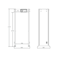 Detector de Metal ZKTeco ZK-D4330 de Piso, para Cuerpo Completo con Pantalla HD ZKTECO