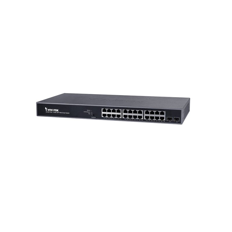 Switch Gigabit Ethernet Aw-Gev-264B-370, 24 Puertos Poe 10/100/1000Mbps + 2 Puertos Sfp, 52Gbit/S, 8000 Entradas - Admin vivotek VIVOTEK