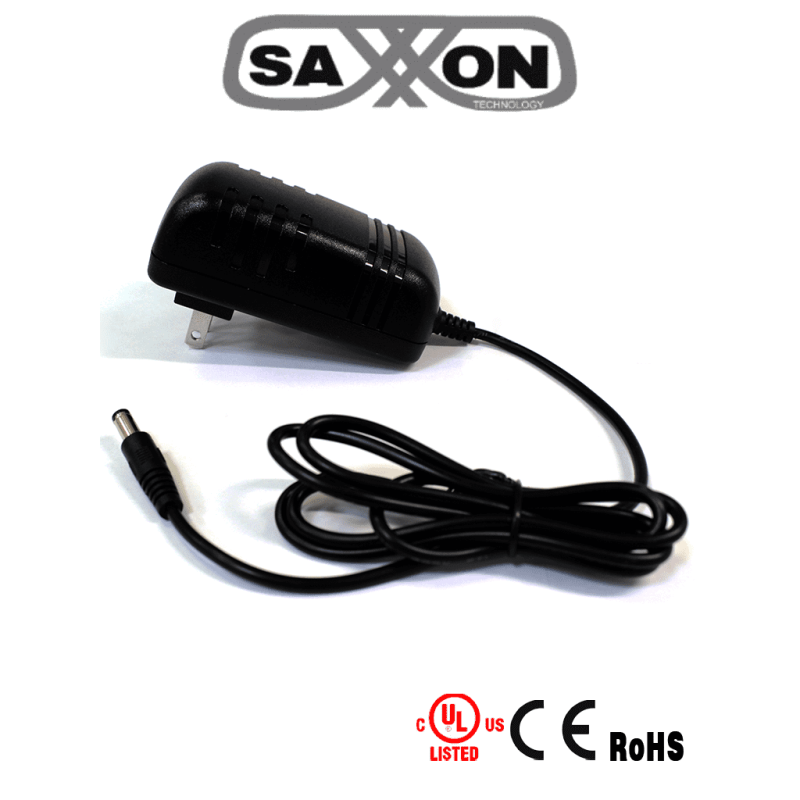 Fuente De Poder Regulada De 12Vdc/ 2 Ampers/ Con Cable De 1.2 Metros/ Conector Macho/ Especial Para Ca Saxxon Psu1202E SAXXON