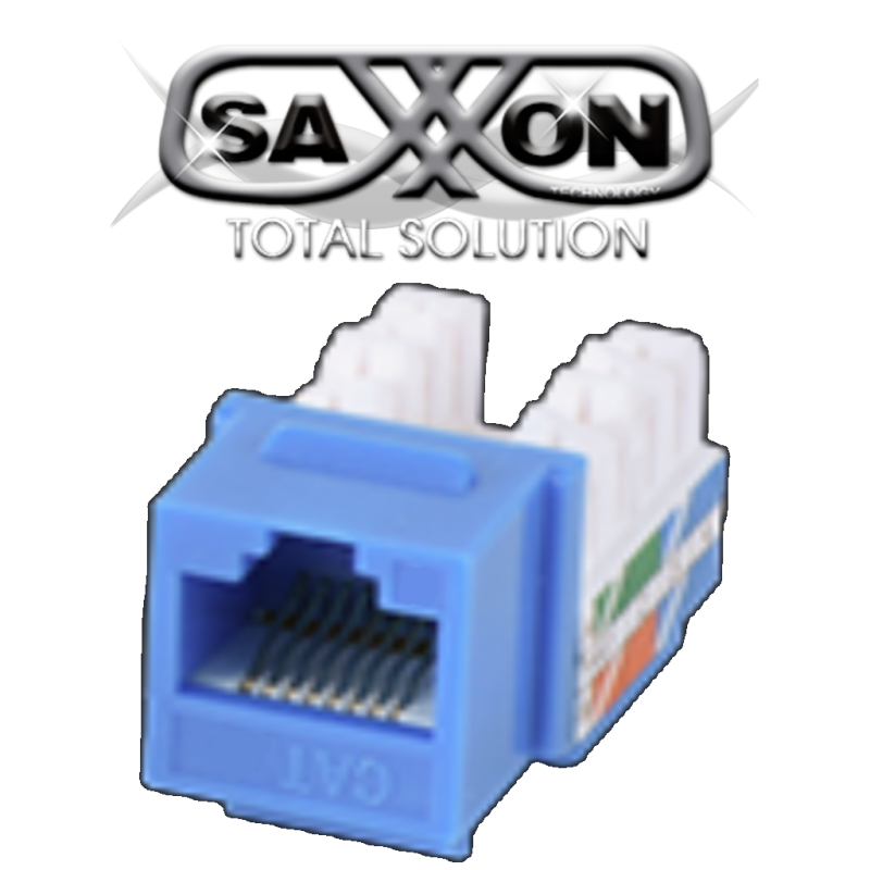 Modulo Jack Keystone Rj45 / 8 Hilos / Cat 5E / Compatible Con Calibres Awg 22-26 / Color Azul Saxxon M265C5B SAXXON