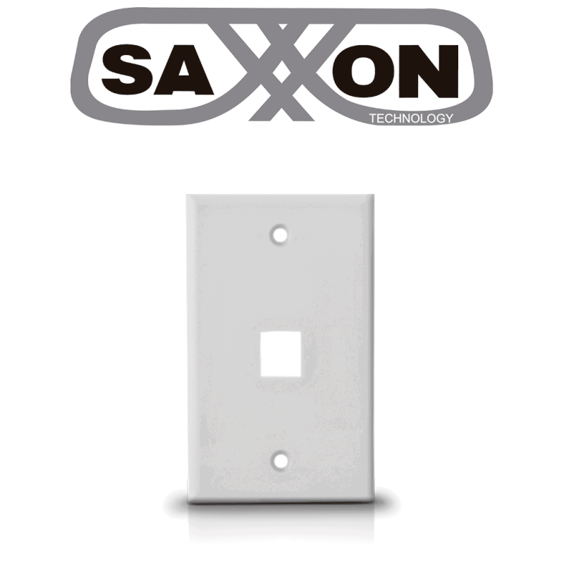 Placa De Pared / Vertical / 1 Puerto Tipo Keystone / Color Blanco Saxxon A1751A SAXXON