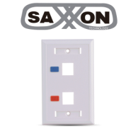Placa De Pared / Vertical / 2 Puertos Tipo Keystone / Color Blanco / Con Etiquetas Saxxon A1752E SAXXON